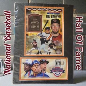 2017 Baseball Hall of Fame Induction  Black Matted Frame Pic Jeff Bagwell Stamp